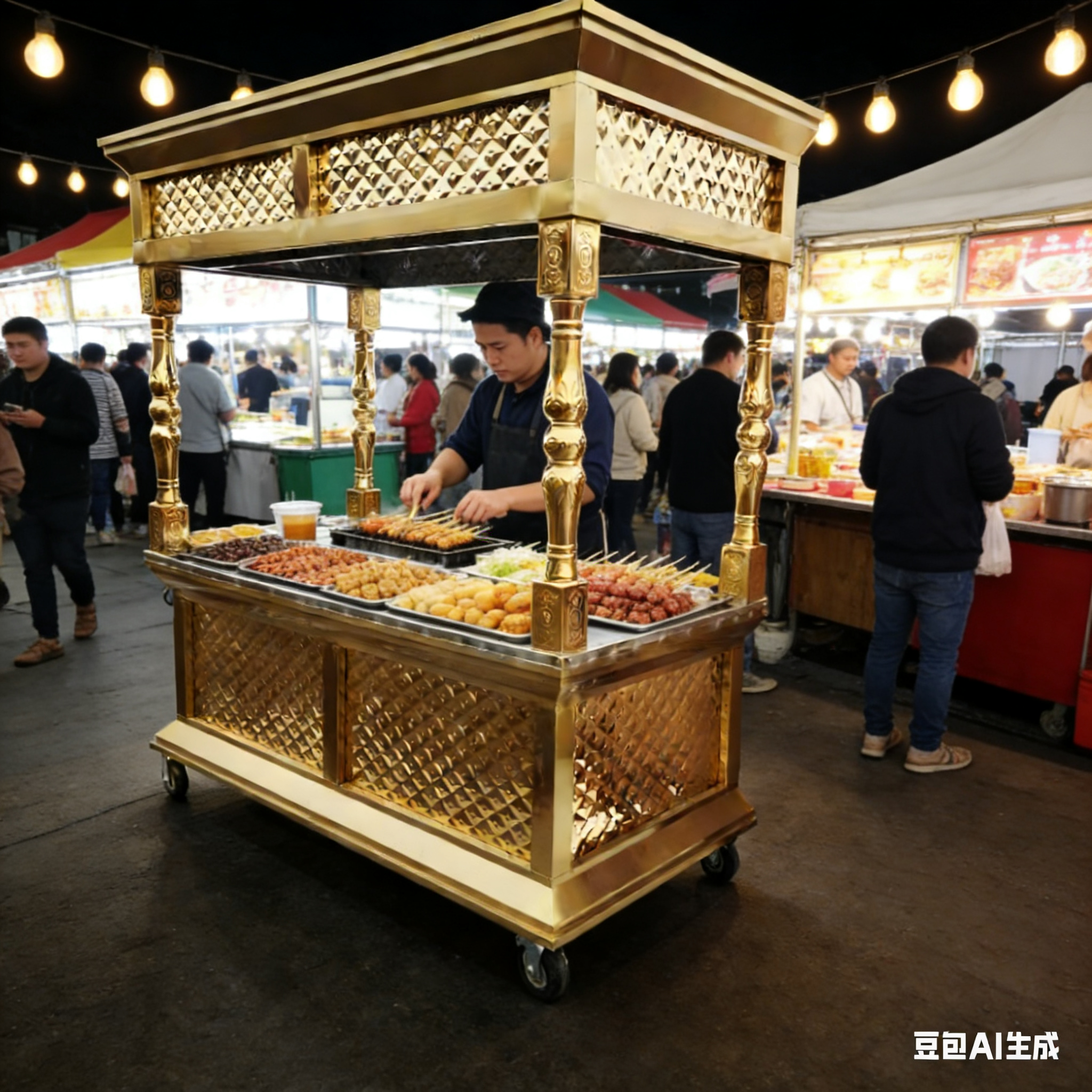 新疆特色复不锈钢古风户外摆摊电缸子肉炉子 商用夜市移动小吃车