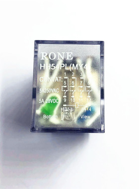 中间继电器 HH54PL MY4NJ 5A 250VAC 14脚 5A 28VDC 4开4闭 RONE