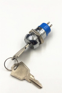 金属钥匙开关 钥匙开关 250VAC 二脚 电梯电源锁开关 K19