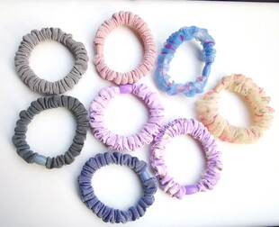 布艺弹性发圈简约气质清新日常通勤百搭头绳不伤发布面皮筋头饰