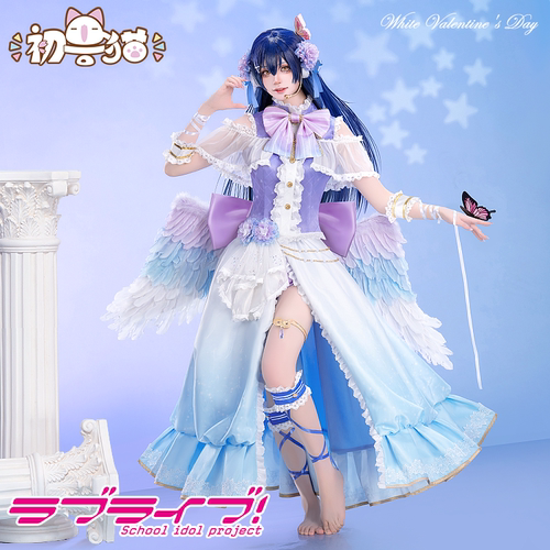 初兽猫 现货lovelive动漫园田海未cos服装白色情人节天使偶像企划