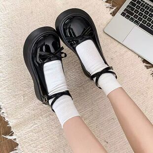 2026春季百搭单鞋女蝴蝶结丽珍圆头软底增高小皮鞋透气不闷脚韩式