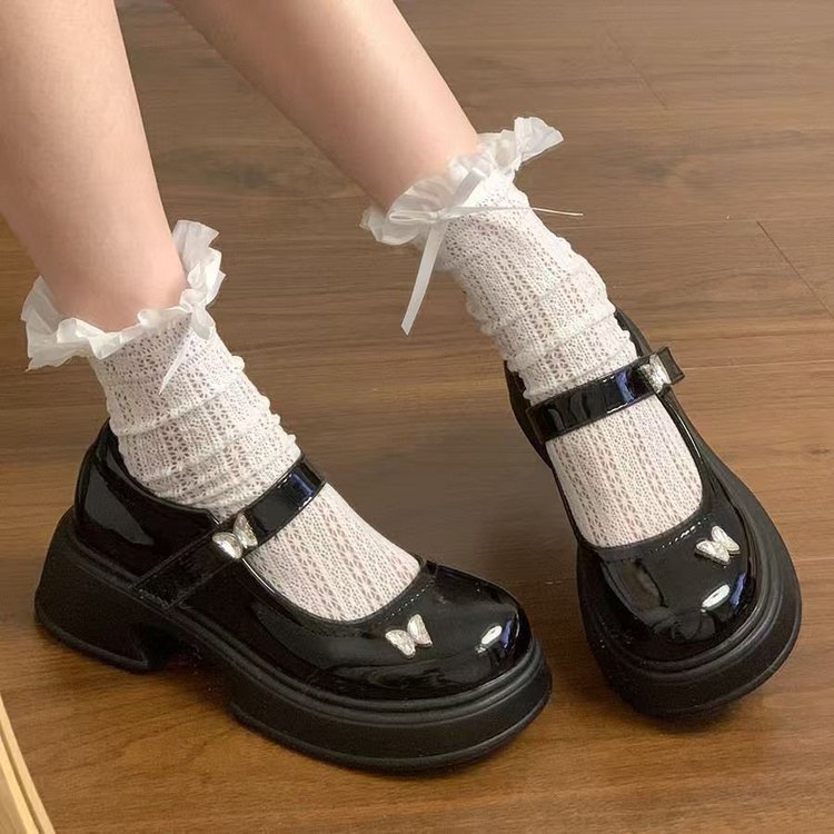英伦风小皮鞋女2025春季配裙子法式厚底黑色复古玛丽珍鞋jk鞋子女