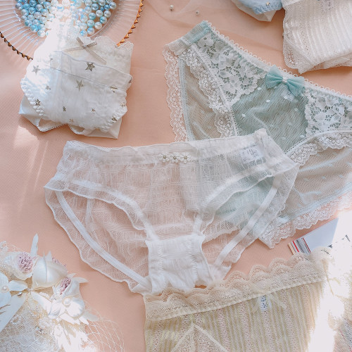 野雏菊幻想~柔软泡泡蕾丝少女纯欲三角裤舒适性感女生内裤