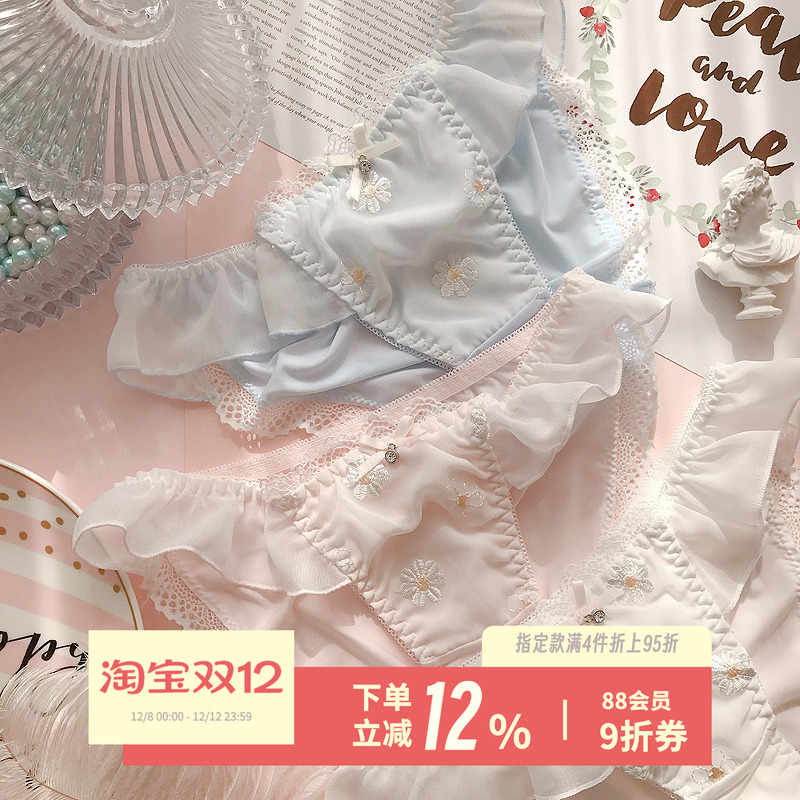 日系少女内裤女士清新蕾丝花朵