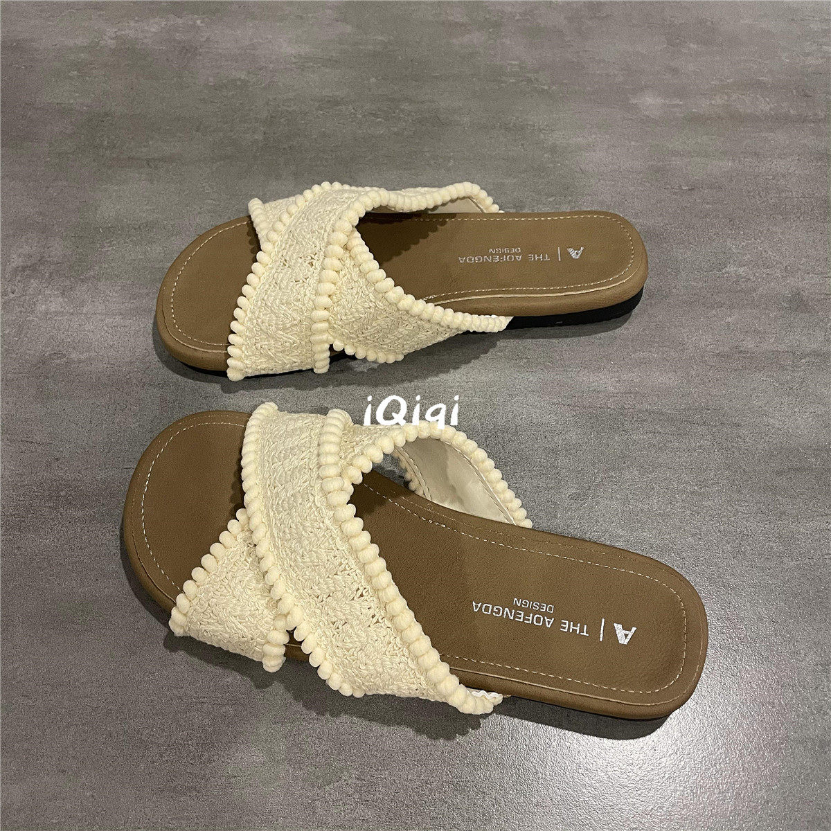 七七主人家 海边度假休闲拖鞋女2024夏季新款复古风防滑一字凉鞋,女鞋,一字拖,淘宝优惠券,粉丝福利购,淘宝优惠卷