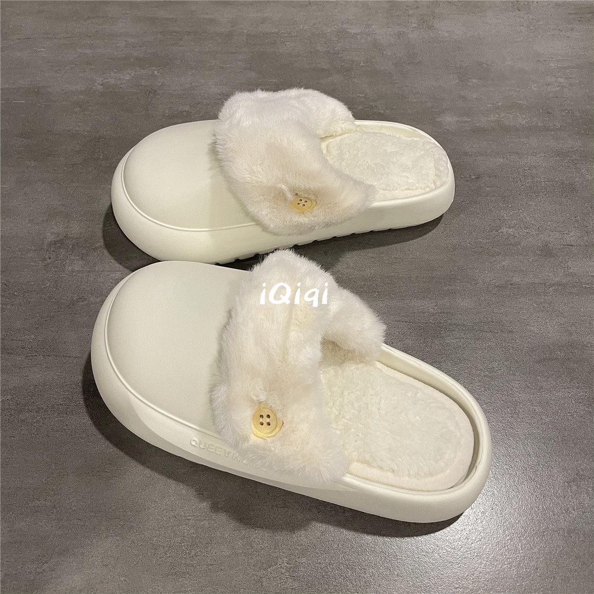 七七主人家 包头方式可外穿加绒棉拖鞋女可拆卸居家保暖毛绒棉鞋