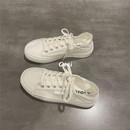 夏季 七七主人家 女一脚蹬懒人鞋 后跟可踩小白鞋 透气 女半拖帆布鞋