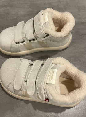 七七主人家 反毛绒高帮鞋子女加绒板鞋女学生流行保暖棉鞋女冬季