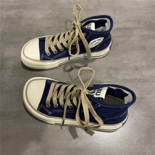 休闲芒果头布鞋 七七主人家 子女2025新款 女学生百搭鞋 高帮帆布鞋