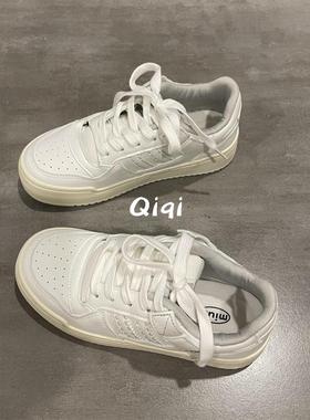 七七主人家 白色休闲板鞋2023秋冬季运动鞋女ins潮小白鞋女鞋子女
