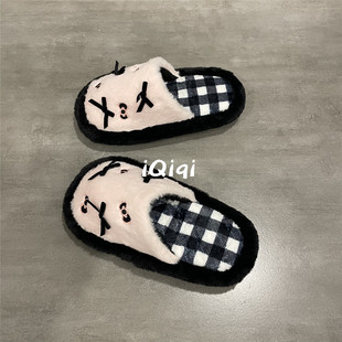 七七主人家 加绒棉拖鞋女冬季2025新款棉鞋女ins风巨好看的毛毛鞋