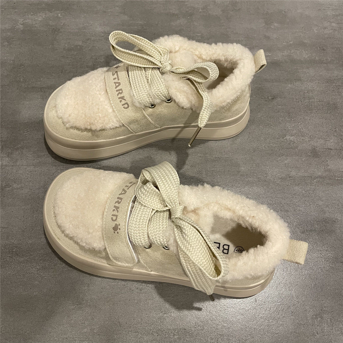 七七主人家 冬季加绒棉鞋女厚底毛绒保暖板鞋女款ins风百搭休闲鞋,女鞋,帆布鞋,淘宝优惠券,粉丝福利购,淘宝优惠卷