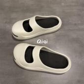 女居家防滑凉拖鞋 七七主人家 外穿软底沙滩拖鞋 夏季 开口笑洞洞鞋