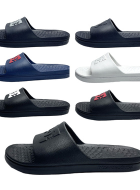外贸原单出口欧美时尚休闲百搭舒适透气一字拖男士防水拖鞋大LOGO