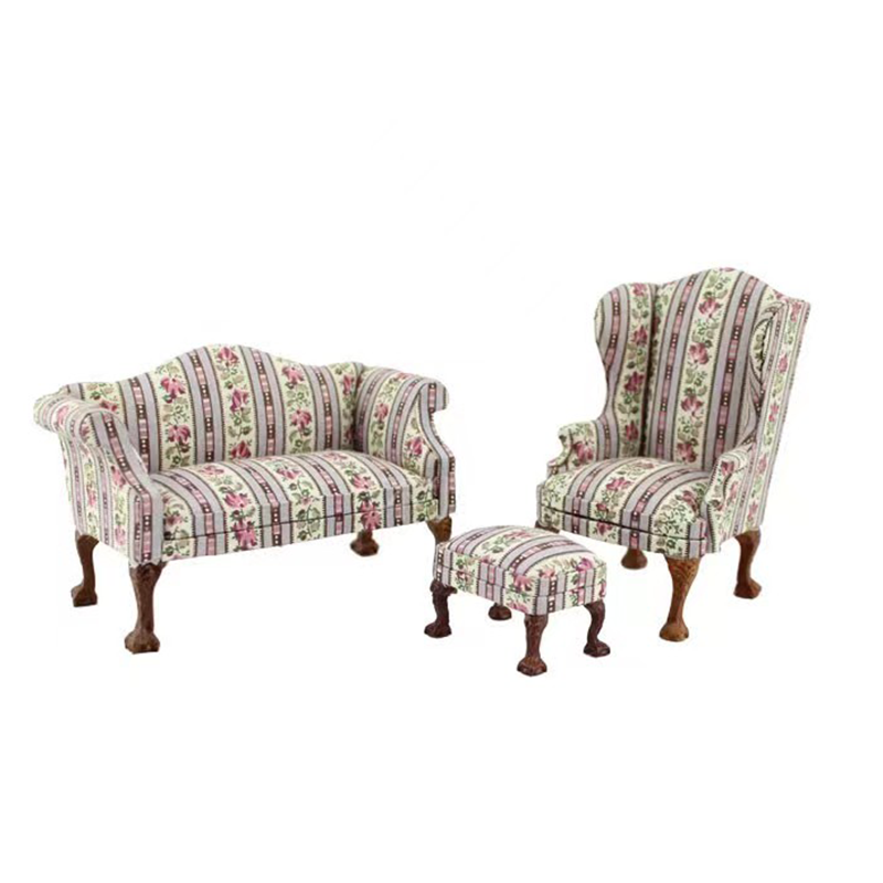 手办椅子娃屋场景1:12迷你客厅家具粘土人模型沙发微缩摆件场景