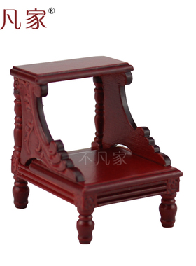 不凡家娃娃屋1:12微缩迷你仿真小家具ob11娃用红色脚梯凳场景摆件