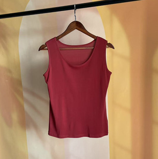 加捻真丝女士无袖圆领背心纯桑蚕丝薄款春夏季打底吊带内衣宽松