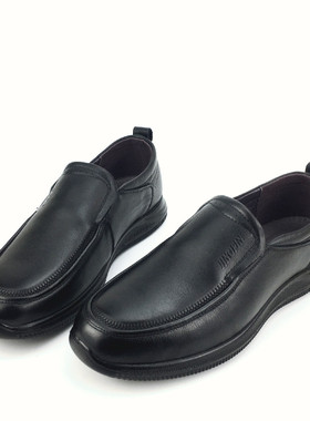 冰洁男鞋2024春季新款单鞋真皮平跟商务休闲皮鞋工作鞋19692-92