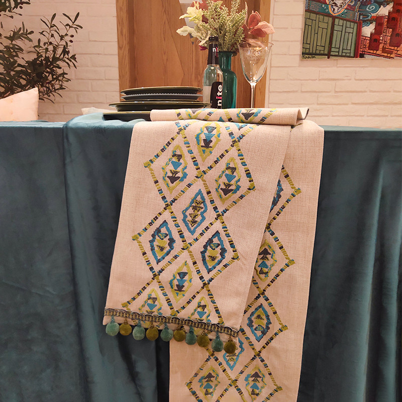 棉花大盗圆桌餐桌布艺桌旗床旗北欧美式西餐桌饭桌布茶几书桌盖布