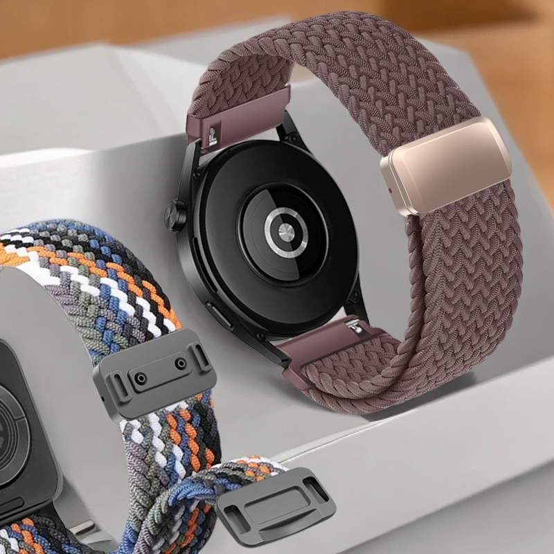 适用华为GT表带huawei watch4pro磁吸扣运动透气编织回环表带新款