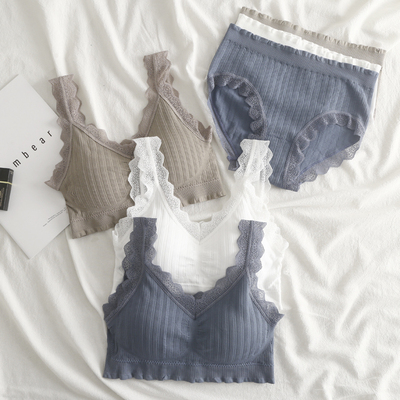无缝无钢圈文胸罩抹胸薄款日本女蕾丝花边无痕吊带背心式打底内衣
