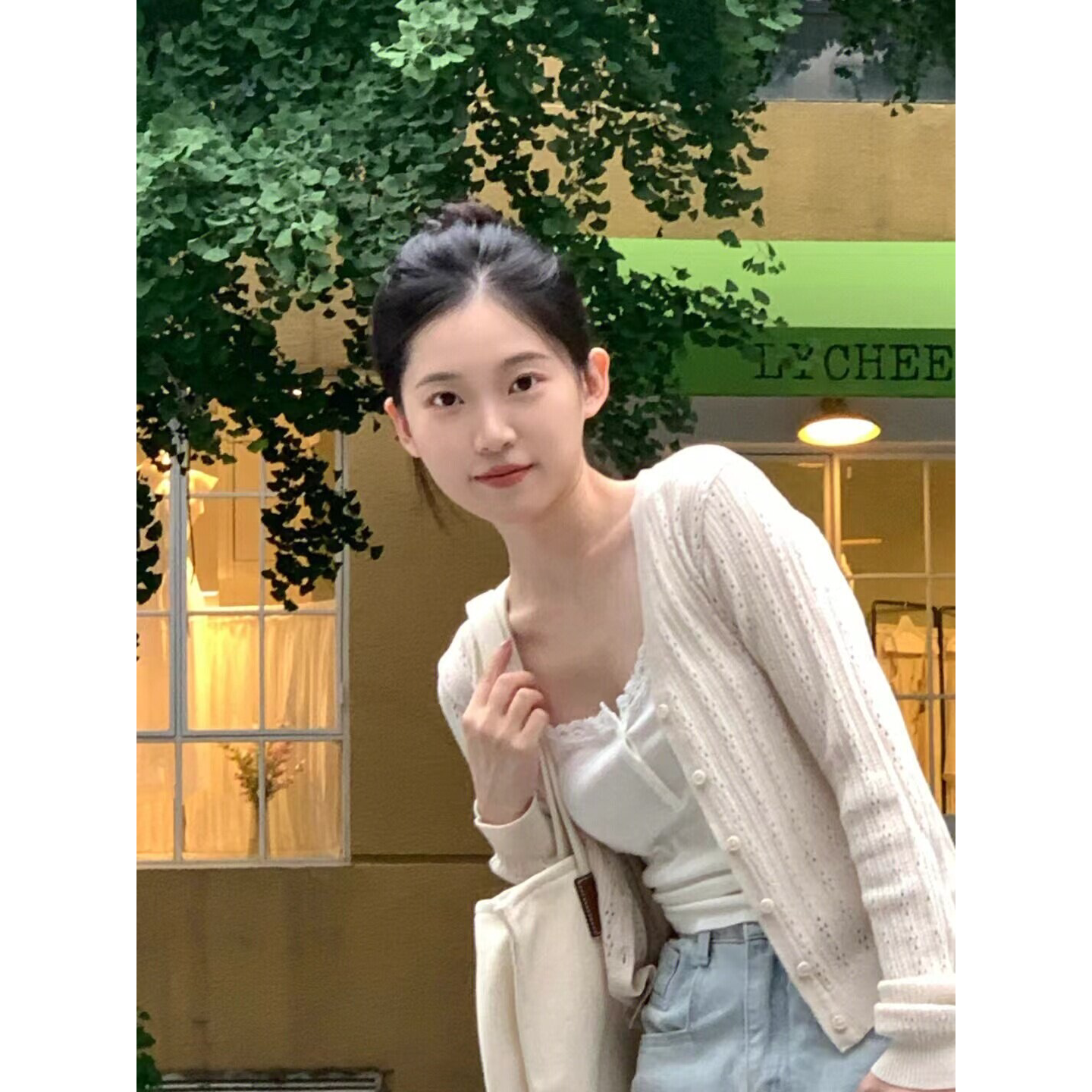 法式镂空长袖冰丝针织开衫外套女夏季小个子薄款空调衫针织防晒衣