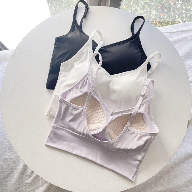 美背吊带内衣女抹胸防走光带胸垫固定杯一体式小背心夏季薄款文胸