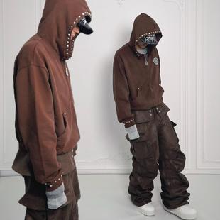 Royal Child Borc 实体现货 做旧珍珠铆钉Boxy拉链帽衫 Birth