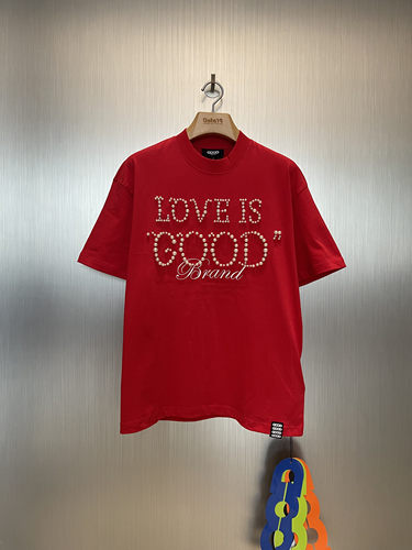 实体现货 GoodBrand Love Is Good 多色珍珠标语情侣短袖T恤
