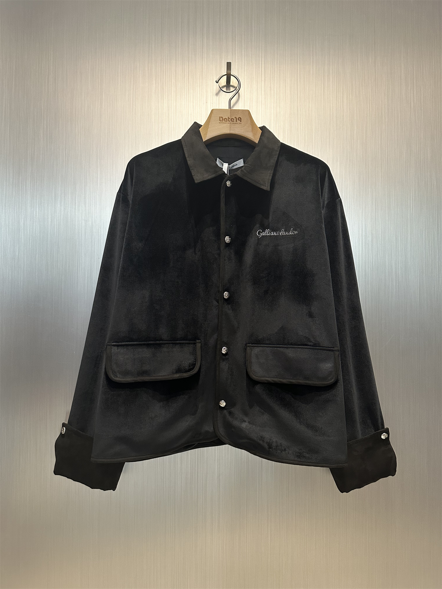 GALLIANOLANDOR黑丝绒唐装夹克