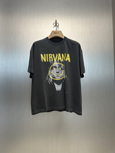 胶布Nirvana笑脸柯本短袖 Prefab T恤复古圆筒面料 Epide 实体现货