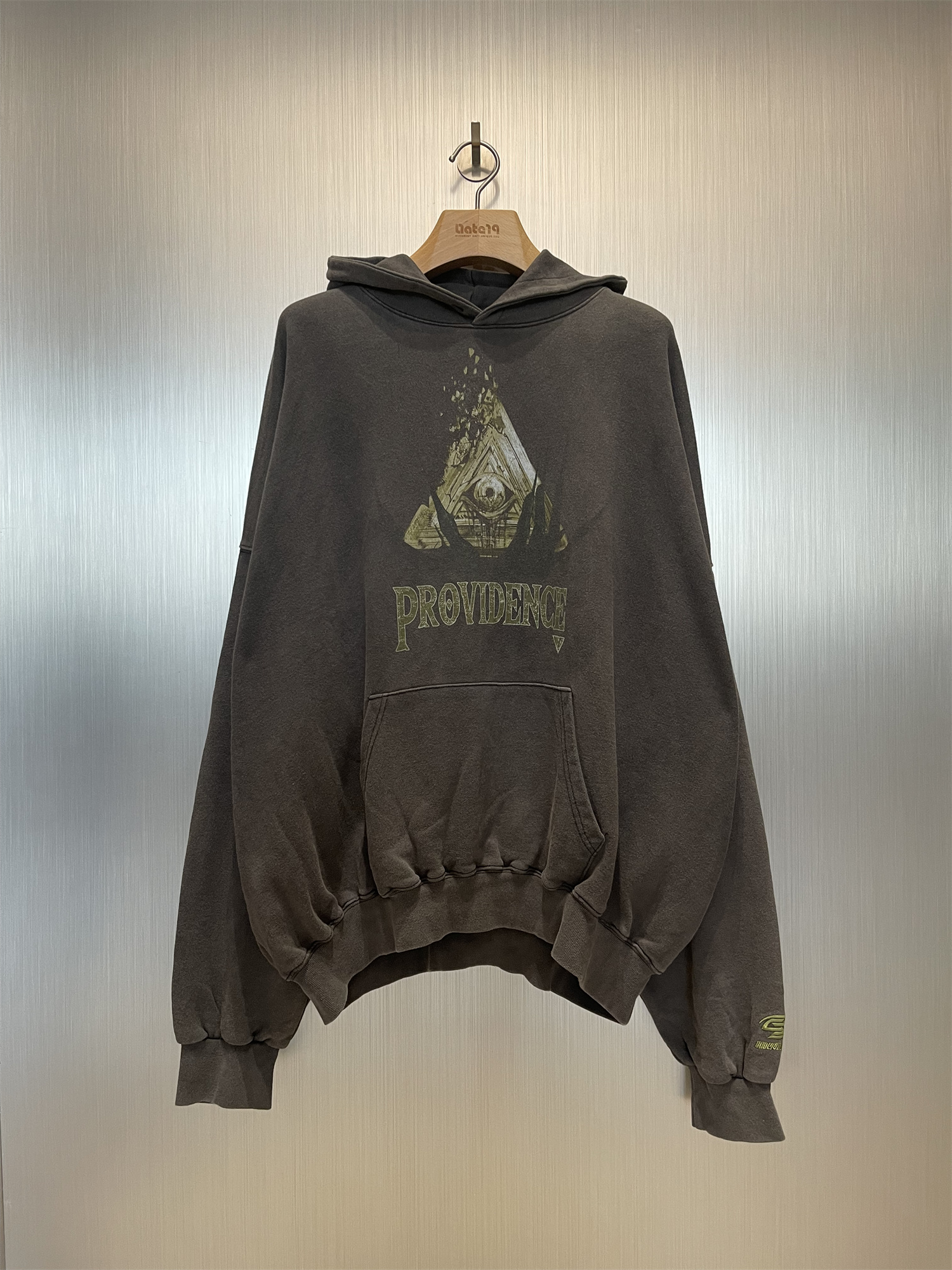 实体现货 Undermycar 重磅水洗做旧全知之眼印花卫衣oversize帽衫