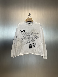 实体现货 Sssaint Louis 诗歌字母logo人像涂鸦长袖T恤