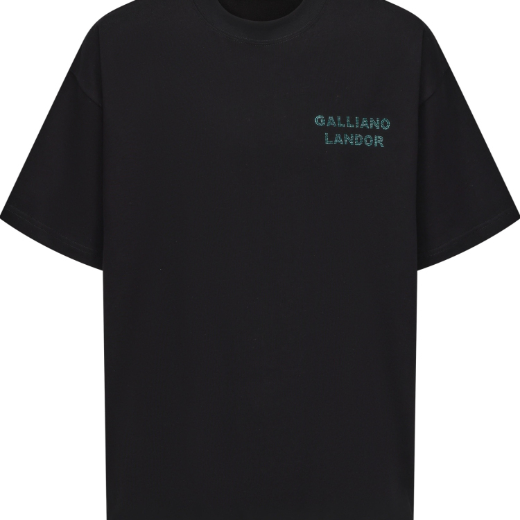 实体现货 Galliano Landor  2025夏季新品水钻LOGO休闲短袖T恤