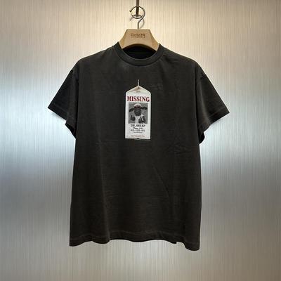 水洗肖恩牛奶盒印花复古短袖T恤