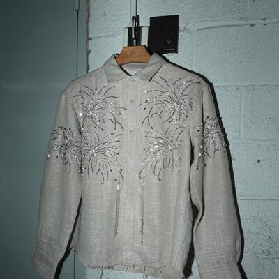 实体现货 Birth Of Royal Child Borc 烟花珠链水钻珍珠衬衫