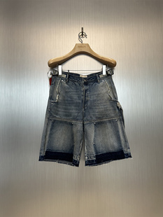实体现货 Panq CARGO SHORTS 撞色飘带工装伐木牛仔短裤
