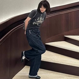 金色排扣多口袋赤耳红边原牛色牛仔裤 Prefab Epide 实体现货