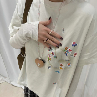 立体3D公仔贴纸印花Vintage圆筒短袖 Prefab Epide 实体现货