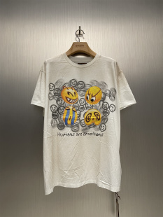 Royal Child Borc 实体现货 脏染白emoji模糊印花短袖 Birth