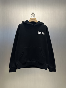 BLACK HILL IRON HOODED 实体现货 黑色发泡印花连帽帽衫 RIOT
