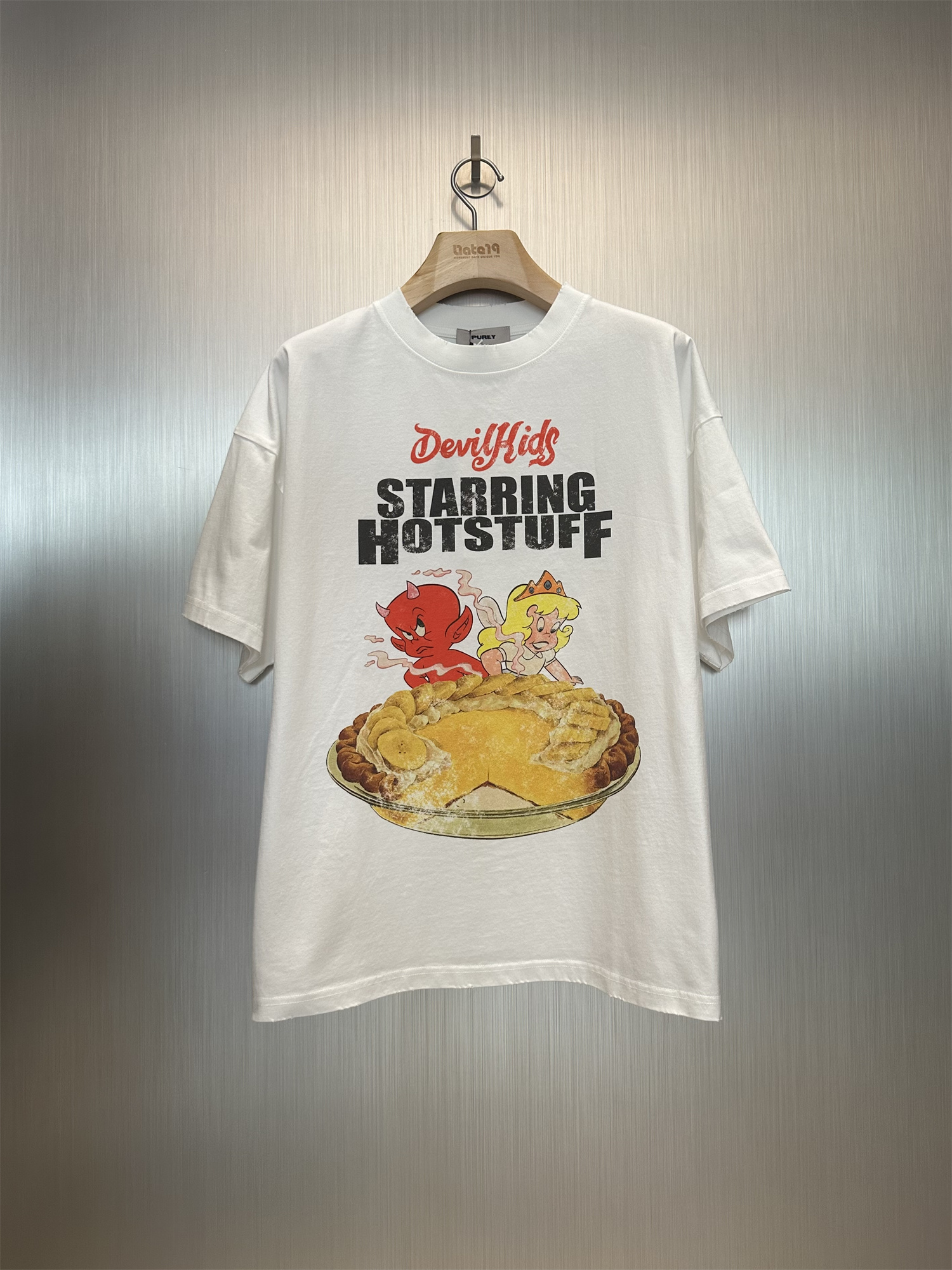 实体现货水洗卡通做旧短袖T恤