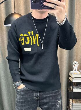 打底针织衫套头卡通印花毛衫上衣