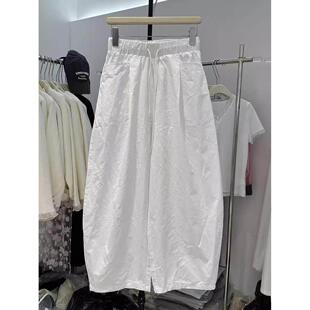 300斤夏季 休闲裤 松紧腰抽绳大口袋休闲裤 宽松时尚 男女气球裤 大码