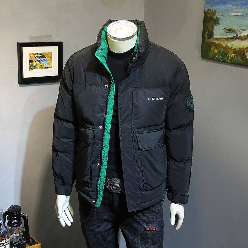 潮牌冬季新款羽绒服男韩版立领加厚白鸭绒保暖外套青年休闲羽绒衣