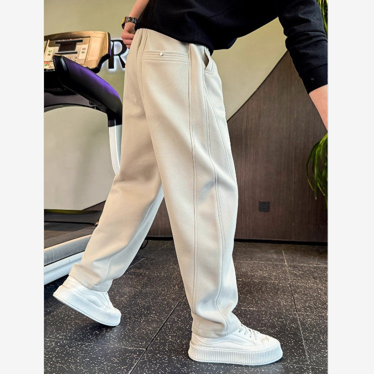 男款卫裤纯色百搭运动裤重磅设计感哈伦裤秋冬新款休闲痞帅高级潮