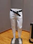白色牛仔裤 青年时尚 百搭夏季 潮牌帅气男修身 薄款 韩版 潮流铅笔裤 男
