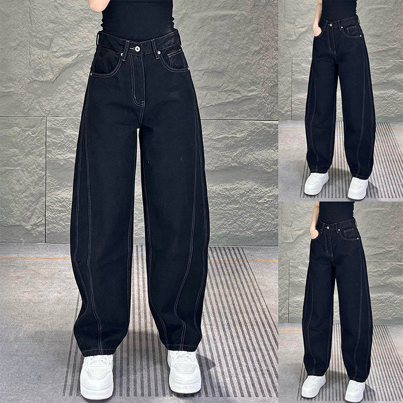 裤子男款弯刀高街黑色牛仔裤轻奢2025秋季百搭弹力时尚微喇阔腿裤