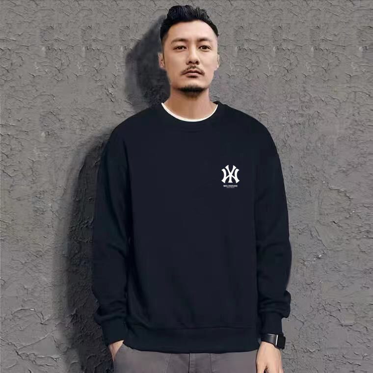 潮牌余文乐卫衣男装春夏新款港风加绒大码圆领长袖上衣服潮流外套